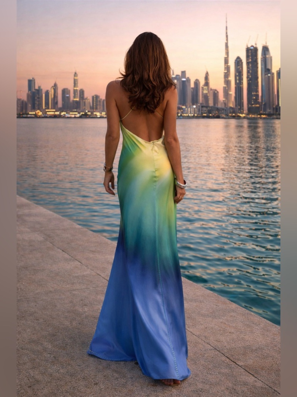 BLOGGERS FAVORITE Green Yellow Blue Ombre Maxi Dress ✨ Resort Vacation